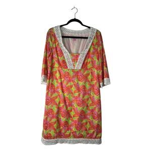 Lilly Pulitzer Sherman Tunic Dress in Dandelion Yellow Tropical Beauty Size 8